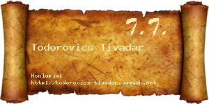 Todorovics Tivadar névjegykártya